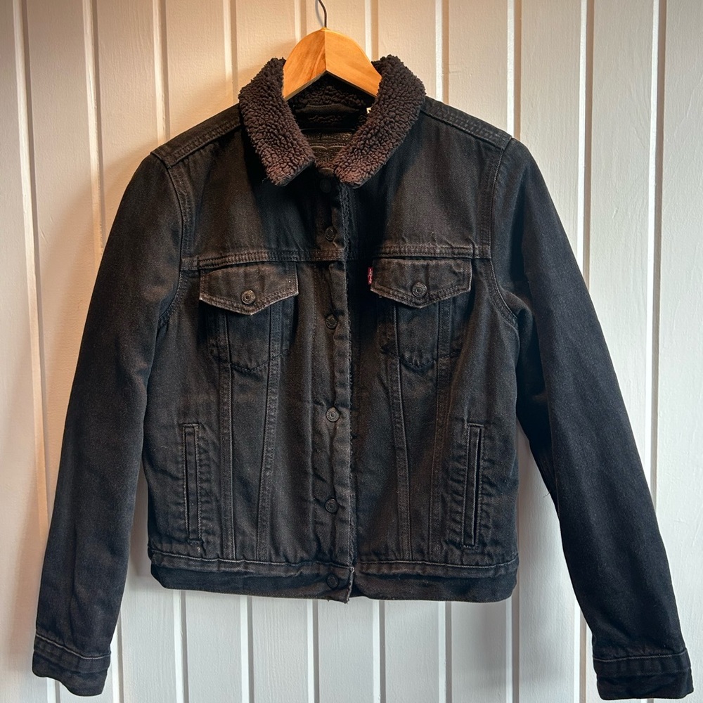 Levi’s black lined Jean jacket.